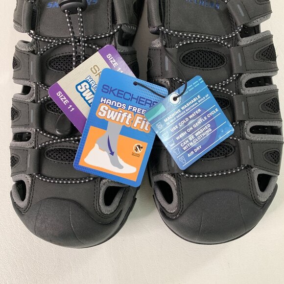 Skechers Men's Swift Fit Hands-Free Black Slip-On Water Sandals Black Size 11 - Picture 6 of 6